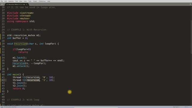 Recursive Mutex In C++ смотреть онлайн