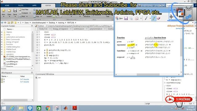 Fitting Equation to Data Points in MATLAB: Curve Fitting with Functions Other than Polynomials смотреть онлайн