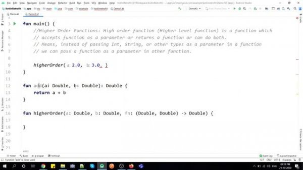 Kotlin Higher Order Functions | With Example for Beginners | Code With Yash