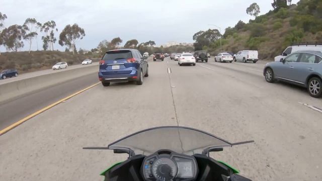 POV Ninja 400 Lane Splitting on the highway | Pure Sound | No Talking