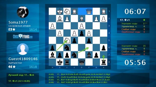 Chess Game Analysis: Soma1977 - Guest41809146 : 0-1 (By ChessFriends.com) смотреть онлайн