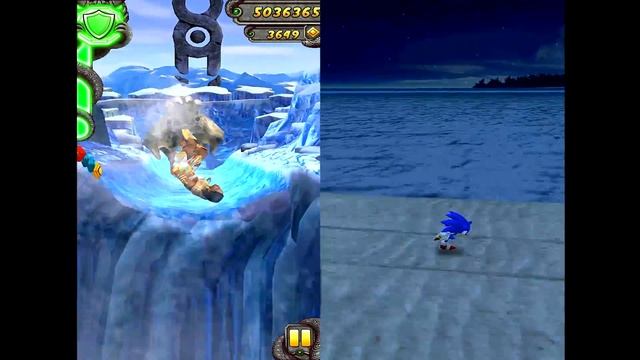 Temple Run 2 Frozen Shadows VS Sonic Dash Android iPad iOS Gameplay HD смотреть онлайн