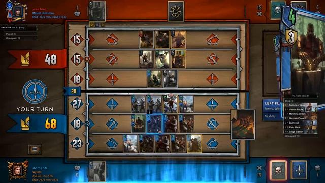 Gwent: The Witcher Card Game - Northern Realms Swarm deck with Germain Piquant- Foltest Gameplay смотреть онлайн