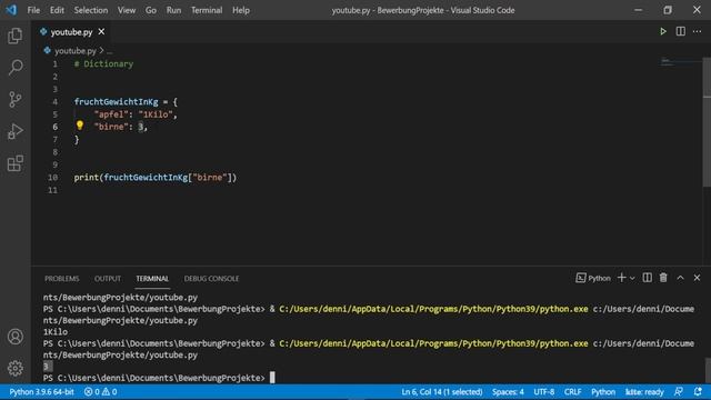 DICTIONARIES in PYTHON 3.9 смотреть онлайн