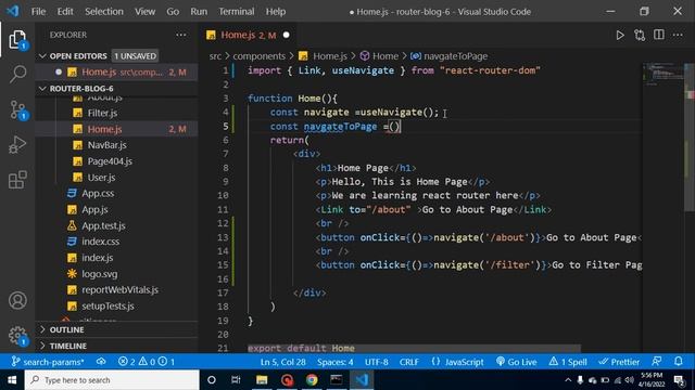 React Router v6 tutorial #8 Navigation on Click | Navigating programmatically смотреть онлайн