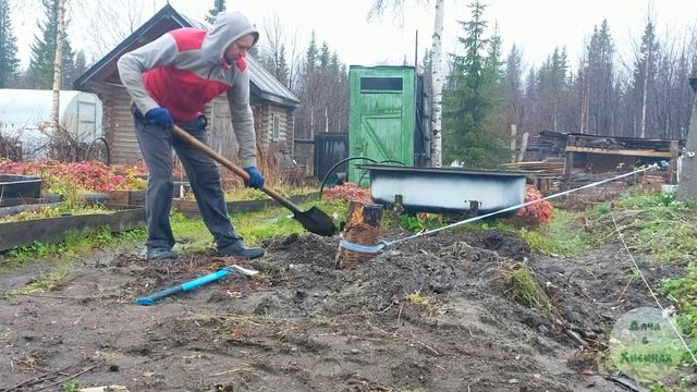 Делаем разметку огородной зоны. Ремонт теплицы. Пошел снег. смотреть онлайн