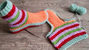 Следки из остатков пряжи ? Только спицами ✨