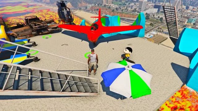 SHINCHAN AND FRANKLIN TRIED THE IMPOSSIBLE GIANT LAVA WATER SLIDE CHALLENGE IN GTA 5 смотреть онлайн