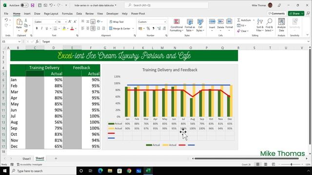 How to Hide a Series in an Excel Chart Data Table смотреть онлайн