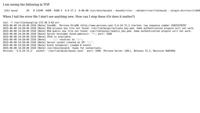 Unix & Linux: MySQL process showing in top but no errors logged смотреть онлайн
