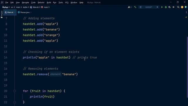 HashSet in Kotlin | Data structures смотреть онлайн