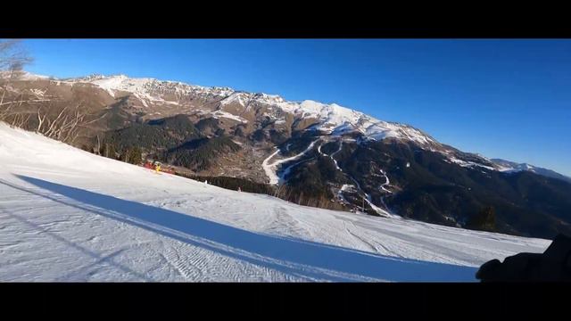 Архыз ⛷️🎿, полный спуск по северному склону по синим трассам, январь 2023 смотреть онлайн