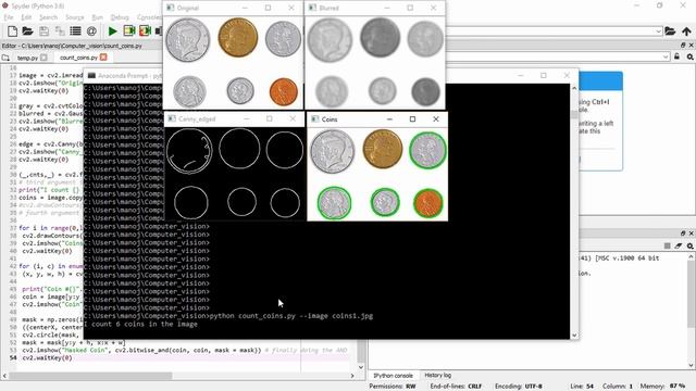 Counting the number of coins in an image|computer vision |python|image processing|opencv смотреть онлайн