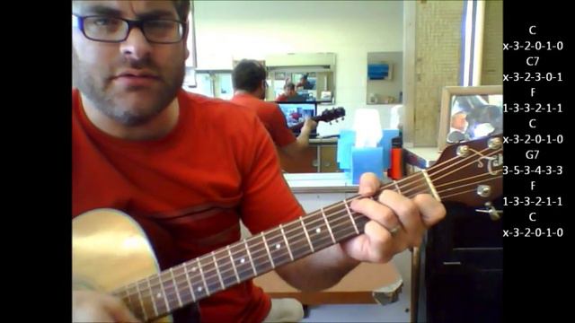 How to play "Kansas City" by Fats Domino on acoustic guitar смотреть онлайн