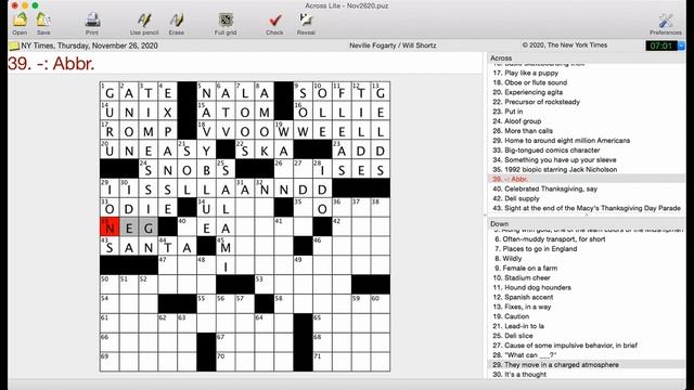 Why the ffaaccee? | New York Times Crossword Puzzle Walkthrough | Thursday, November 26th 2020 смотреть онлайн