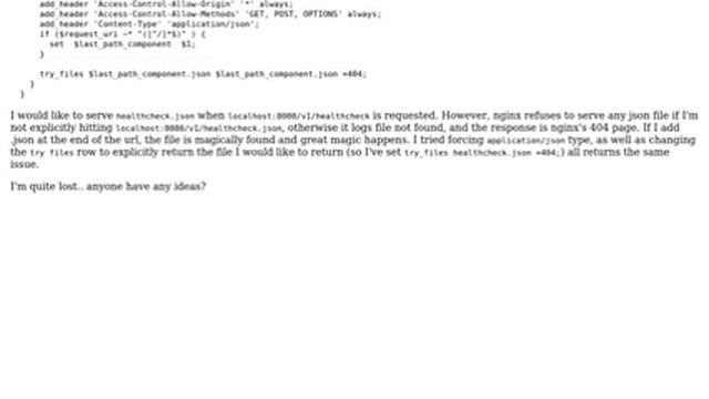 DevOps & SysAdmins: nginx won't serve json file unless specifying .json in url смотреть онлайн