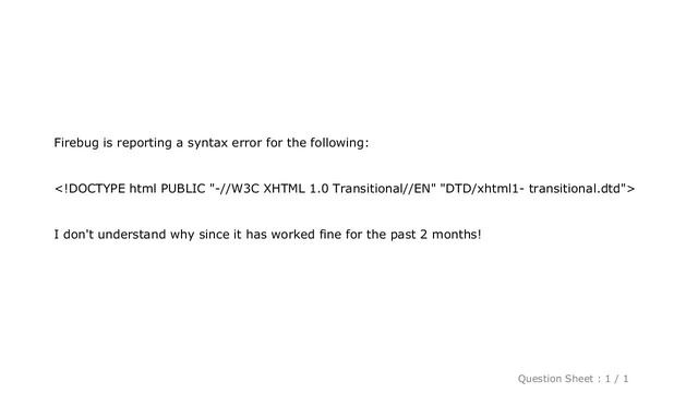HTML : syntax error for xhtml doctype in header смотреть онлайн