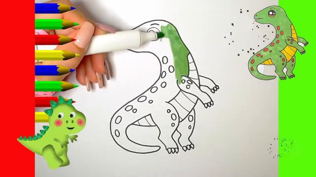 Как нарисовать МИЛЫЙ. просто, Рисунки для начинающих. динозавр смотреть онлайн