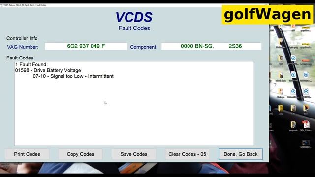 VW fault code 01598 battery problem смотреть онлайн