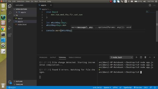Typescript Hindi tutorial #16 enum смотреть онлайн