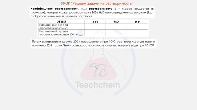 Задачи на растворимость Часть 1