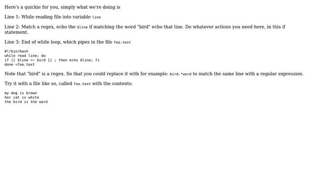 Unix & Linux: Read lines and match against pattern (3 Solutions!!) смотреть онлайн