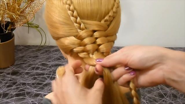 Лёгкая коса.Причёска для средних/длинных волос.Причёски в школу/на каждый день/на работу смотреть онлайн