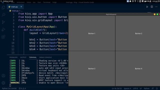Grid Layout in Kivy in Hindi | Android iOS Application Development using python | Kivy Tutorial #6 смотреть онлайн