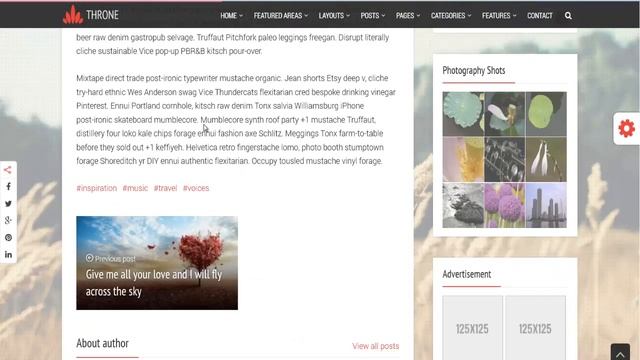 Throne - Personal Blog and Magazine WordPress Theme смотреть онлайн