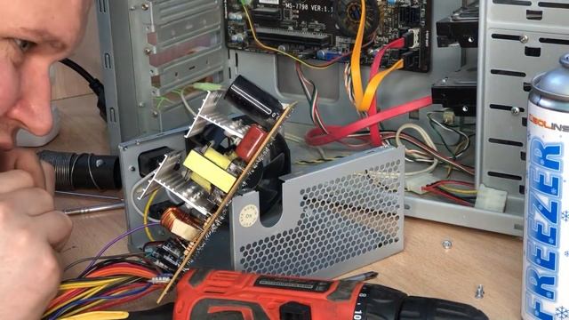 Сгорел блок питания в компе. Ремонт дешевого бп ATX. смотреть онлайн
