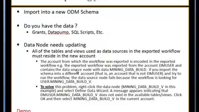 ODM 11gR2 - Exporting and Importing ODM Workflows смотреть онлайн