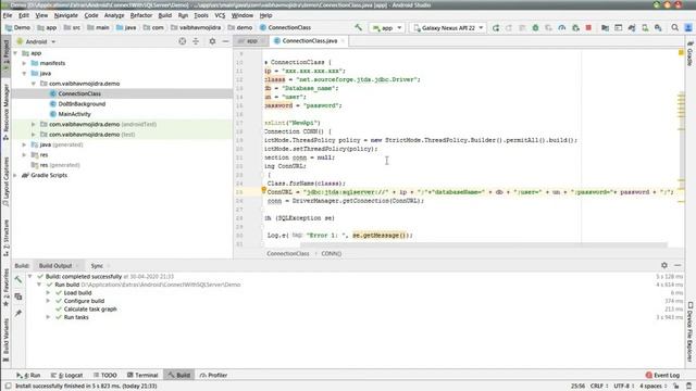 Connect Android with Microsoft SQL Server using JTDS | Java смотреть онлайн