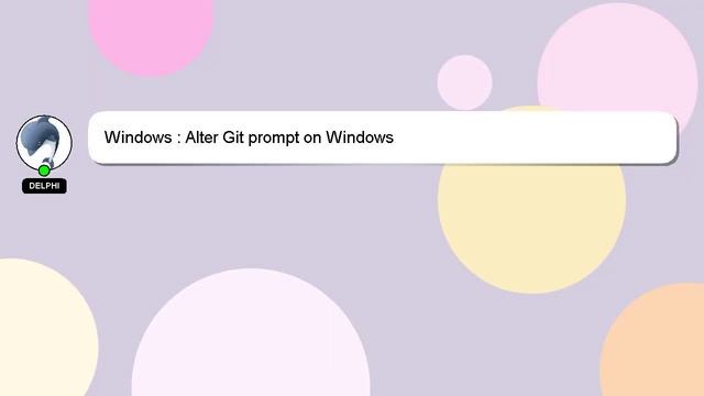 Windows : Alter Git prompt on Windows смотреть онлайн