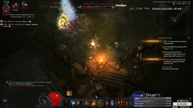 Diablo 3 2.5.0 Season 10 Witch Doctor Mastermind (Set Dungeon objective) stream nik4kin 1080@60 смотреть онлайн
