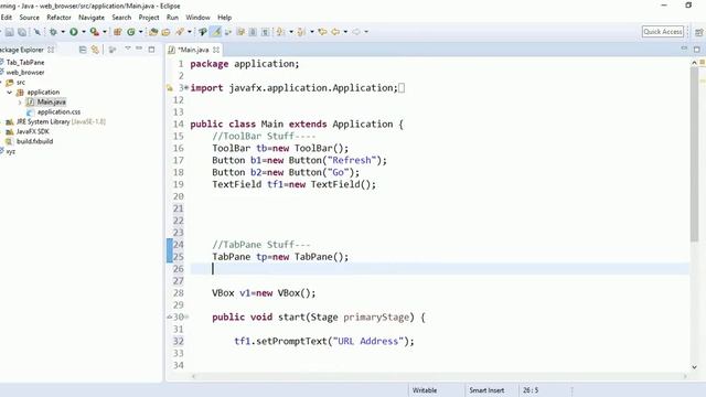 Web Browser and HTML Viewer in Java using Javafx Part-1 смотреть онлайн