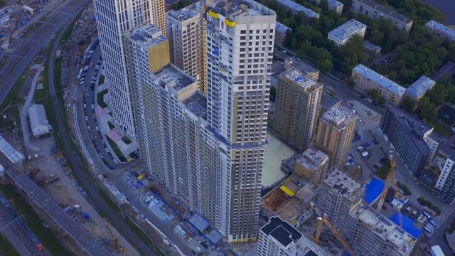 ЖК Headliner около Москва-Сити | Обзор с Дрона в 4К | Май 2021 смотреть онлайн