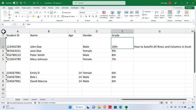 How to AutoFit All Rows Height and All Columns Width in Excel Easily смотреть онлайн