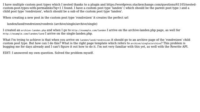 Wordpress: Nested custom post types templating смотреть онлайн