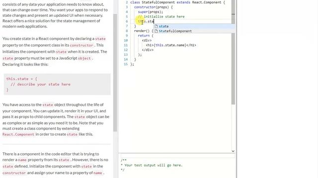 REACT: Create a Stateful Component (21) смотреть онлайн