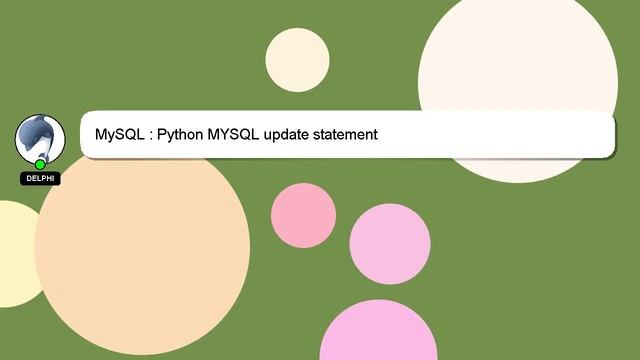 MySQL : Python MYSQL update statement смотреть онлайн