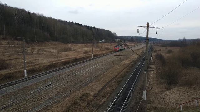 2ТЭ25Км-0013 следует резервом // перегон Духовская - Смоленск-Сортировочный смотреть онлайн