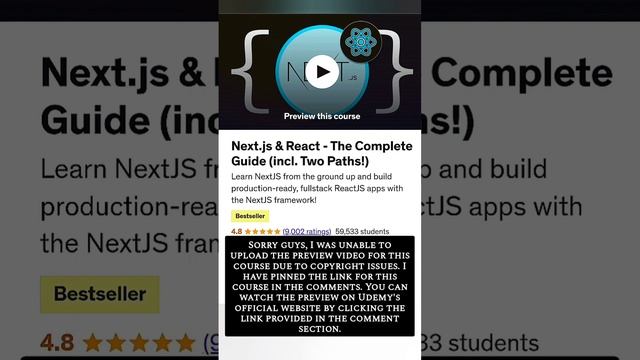 Next.js & React - The Complete Guide (incl. Two Paths!) смотреть онлайн