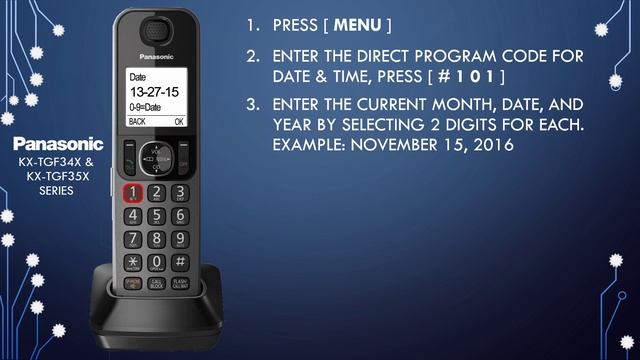 Panasonic - Telephones - Function - How to set the date and time. Models listed in Description. смотреть онлайн