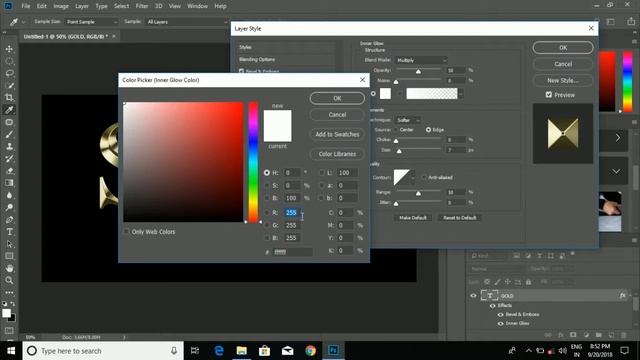 How to create Gold Plated Text Effect in Adobe Photoshop cc 2018 Tutorial Skj Art Of Photoshop смотреть онлайн