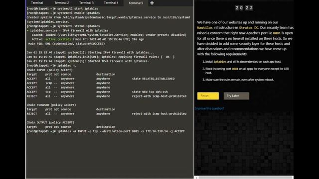 IPtables Installation And Configuration success KodeKloud Engineer Task смотреть онлайн