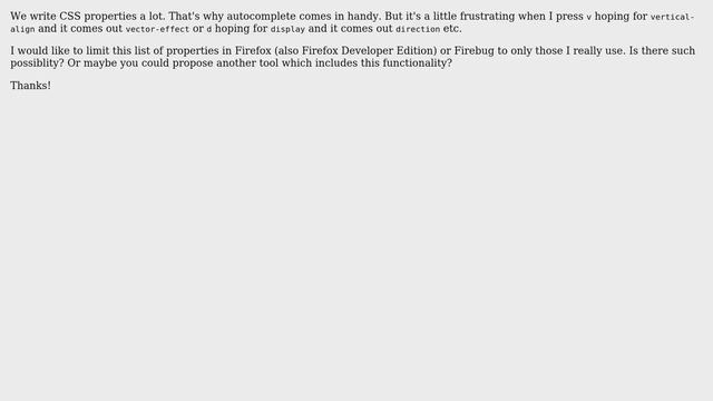 How to narrow down the list of CSS properties in autocomplete of Firefox Developer Tools смотреть онлайн