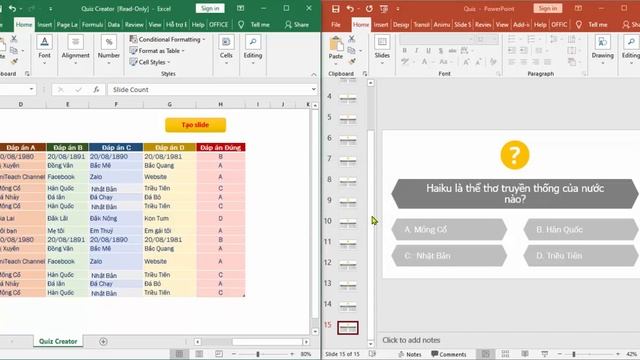 Cách tạo Trắc Nghiệm PowerPoint TỰ ĐỘNG từ Excel NHANH - DỄ - ĐẸP | VniTeach Channel смотреть онлайн