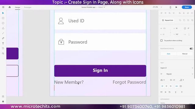Mobile UI Design Tutorial | Service Provider App | Topic 16 & 17 | Microtech Global IT Solution смотреть онлайн