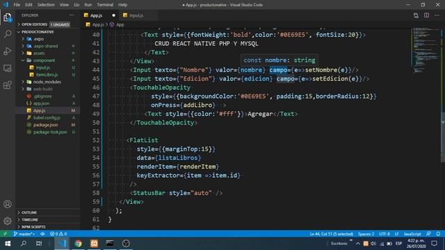 crud react native php mysql crear datos смотреть онлайн