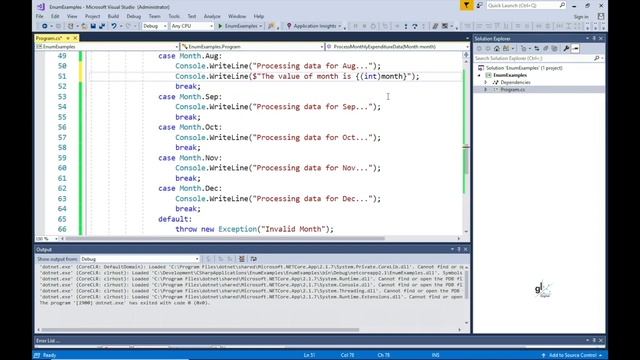 C# - Enum and Switch Statement Example смотреть онлайн